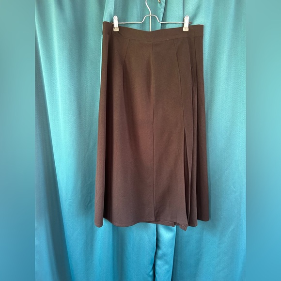 Messini Black Midi A-Line Skirt for Work - Picture 1 of 5